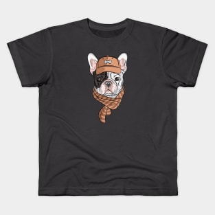 Hipster dog  French Bulldog Kids T-Shirt